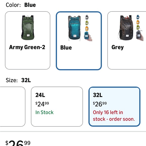 4Monster Teal Compact-able Backpack - Picture 4 of 5